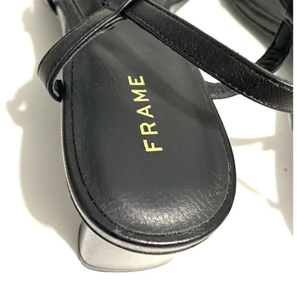 FRAME Le Braxton Sandal Strappy Black Leather Heels NEW Women's 39 9 MSRP $398
